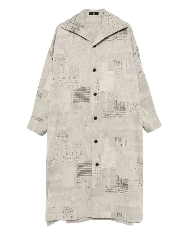 Yohji Yamamoto patterned coat - Grau Grau