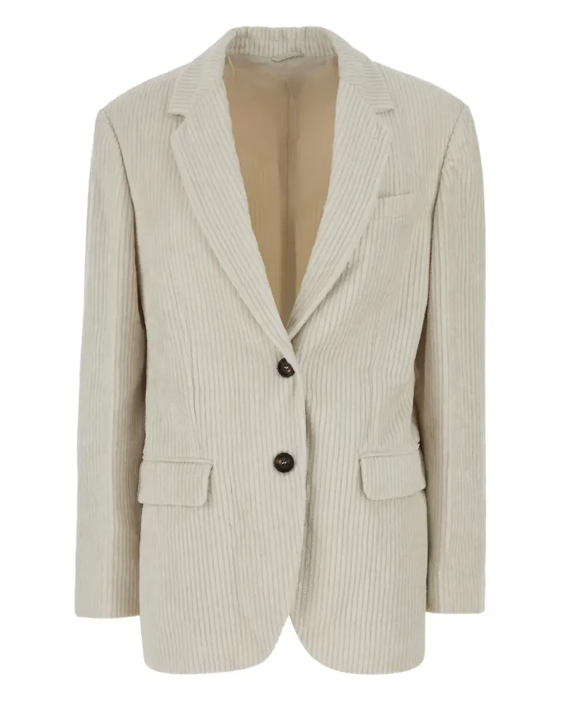 Brunello Cucinelli corduroy button blazer - Nude Nude