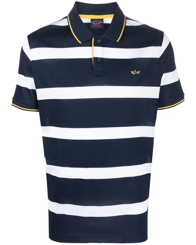 Paul & Shark Gestreiftes Poloshirt aus Bio-Baumwolle - Blau Blau