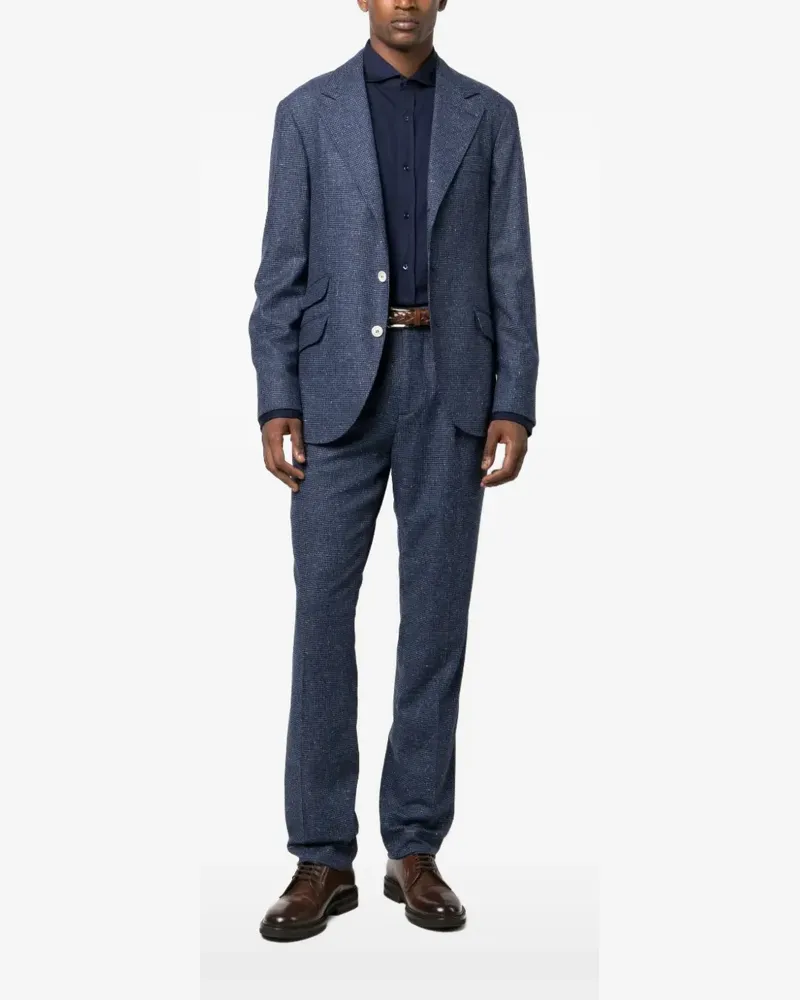 Brunello Cucinelli textured tailored suit - Blau Blau
