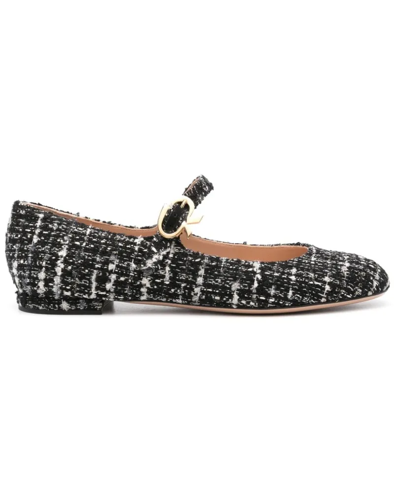 Gianvito Rossi Mary Ribbon Ballerinas - Schwarz Schwarz
