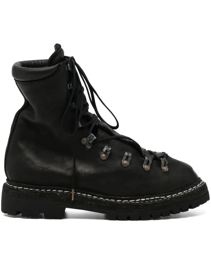 GUIDI Knöchelhohe Schnürstiefel - LINED / BLACK Lined