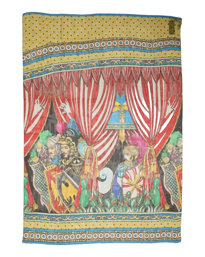 Dolce & Gabbana multicolor silk printed shawl stole scarf - Gelb Gelb