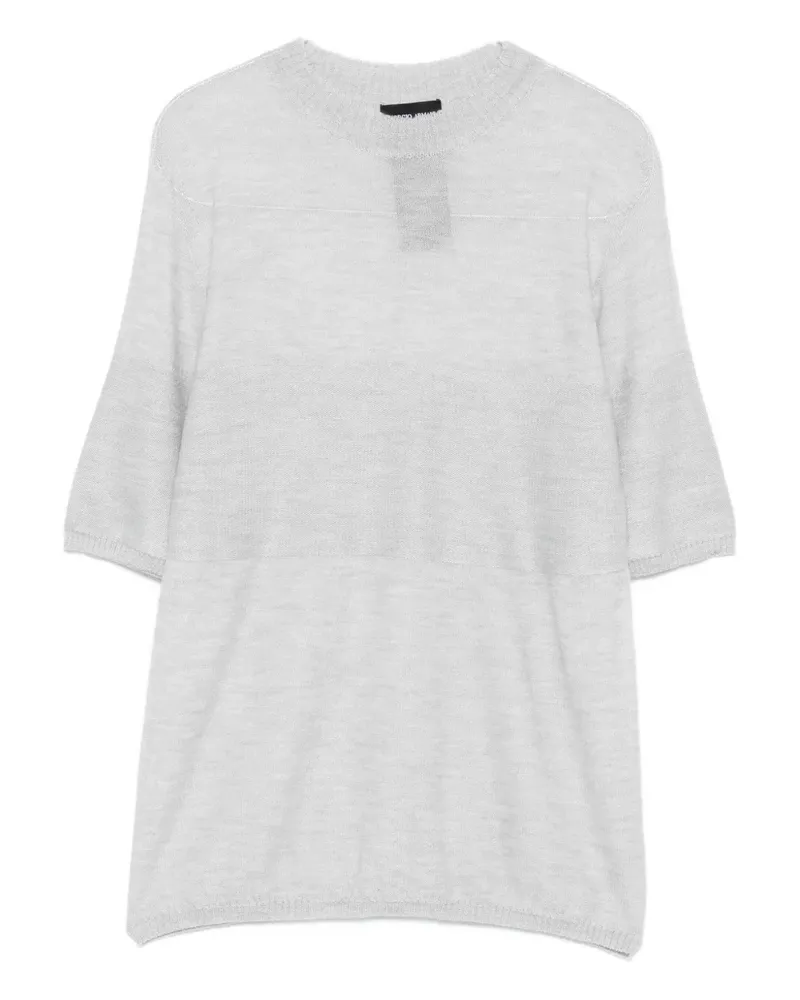 Giorgio Armani Kurzärmeliges Strickoberteil - Grau Grau