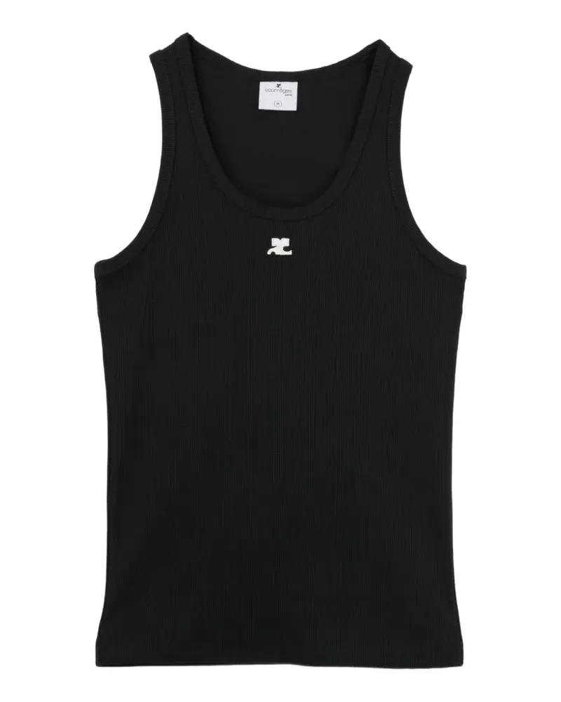 Courrèges ribbed-knit vest top - Schwarz Schwarz