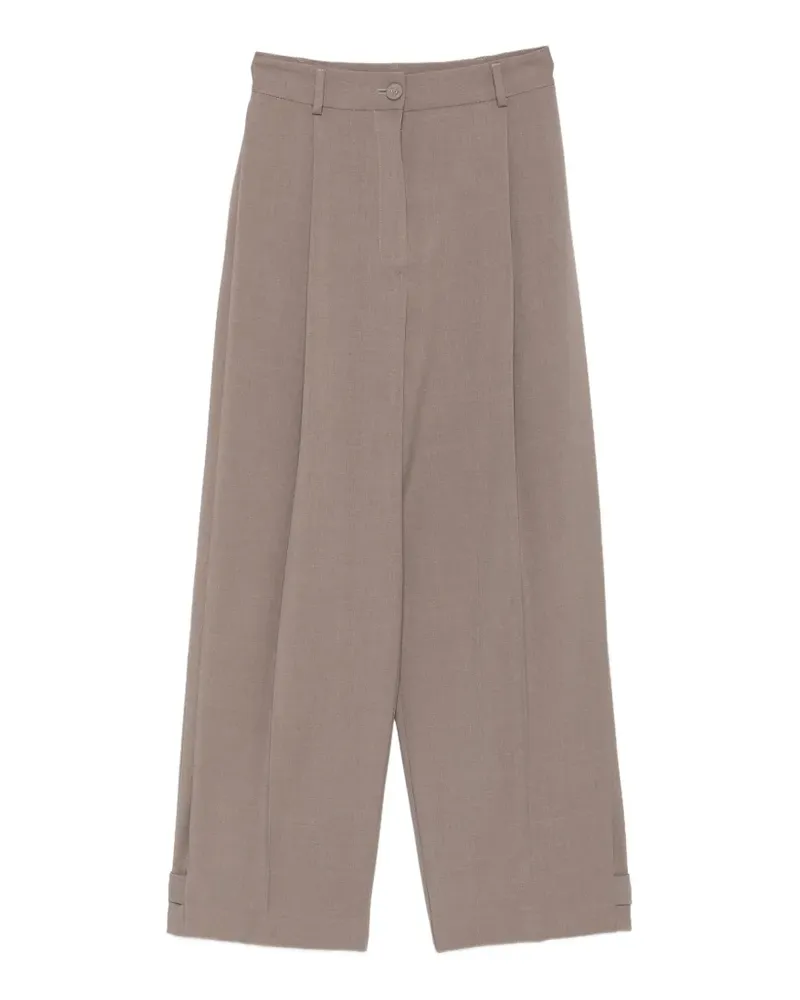 SOLOTRE pleated button-cuff trousers - Grau Grau