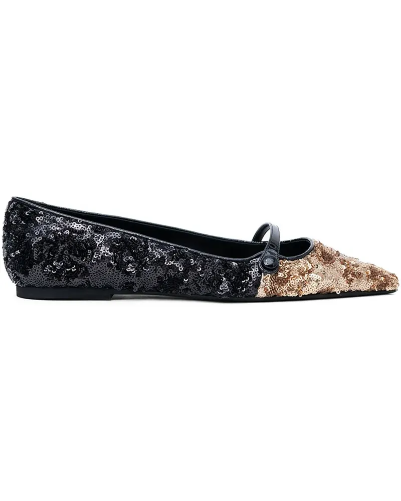 N° 21 Ballerinas mit Pailletten - Schwarz Schwarz