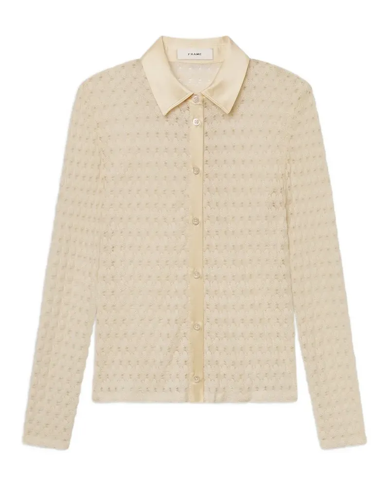 Frame Denim lace-knit long-sleeve shirt - Nude Nude