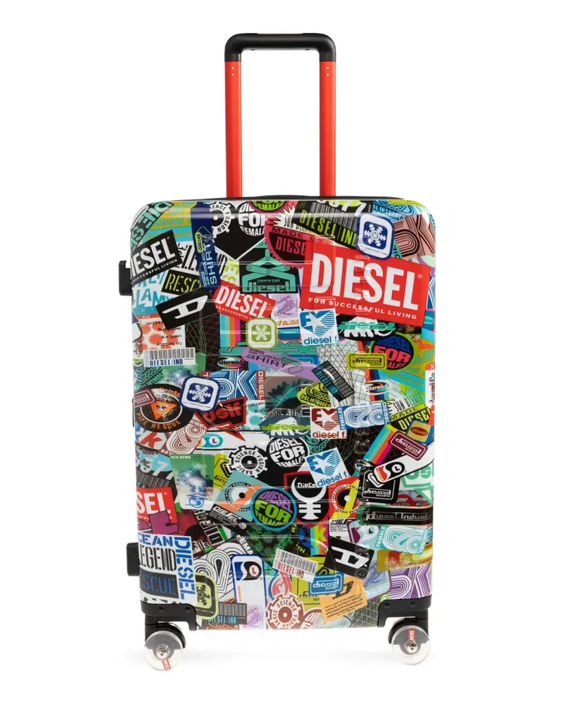 Diesel sticker-print suitcase - Rot Rot