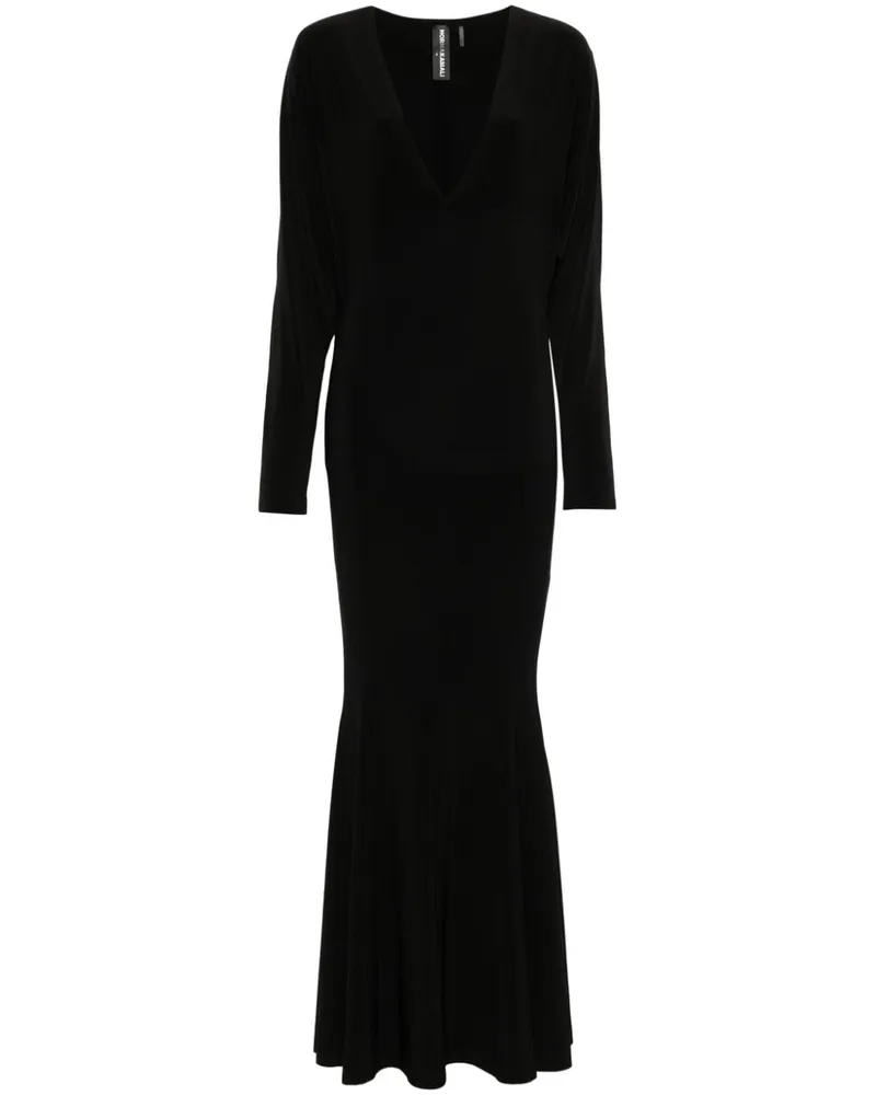 Norma Kamali Abendkleid mit V-Ausschnitt - Schwarz Schwarz