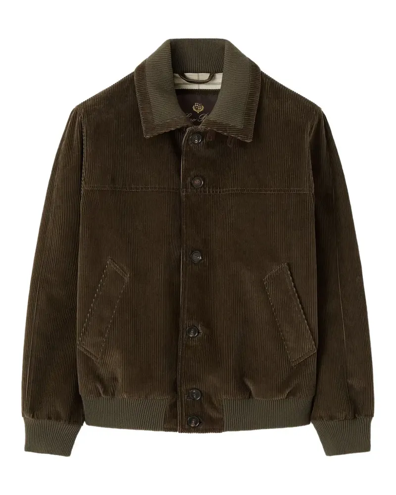 Loro Piana Klassische Cordjacke - Grün Grün