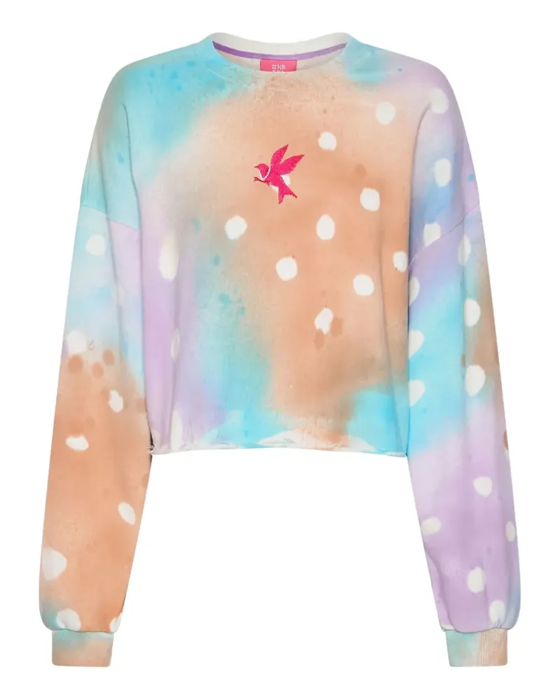 One Teaspoon Sweatshirt mit Batikmuster - Blau Blau