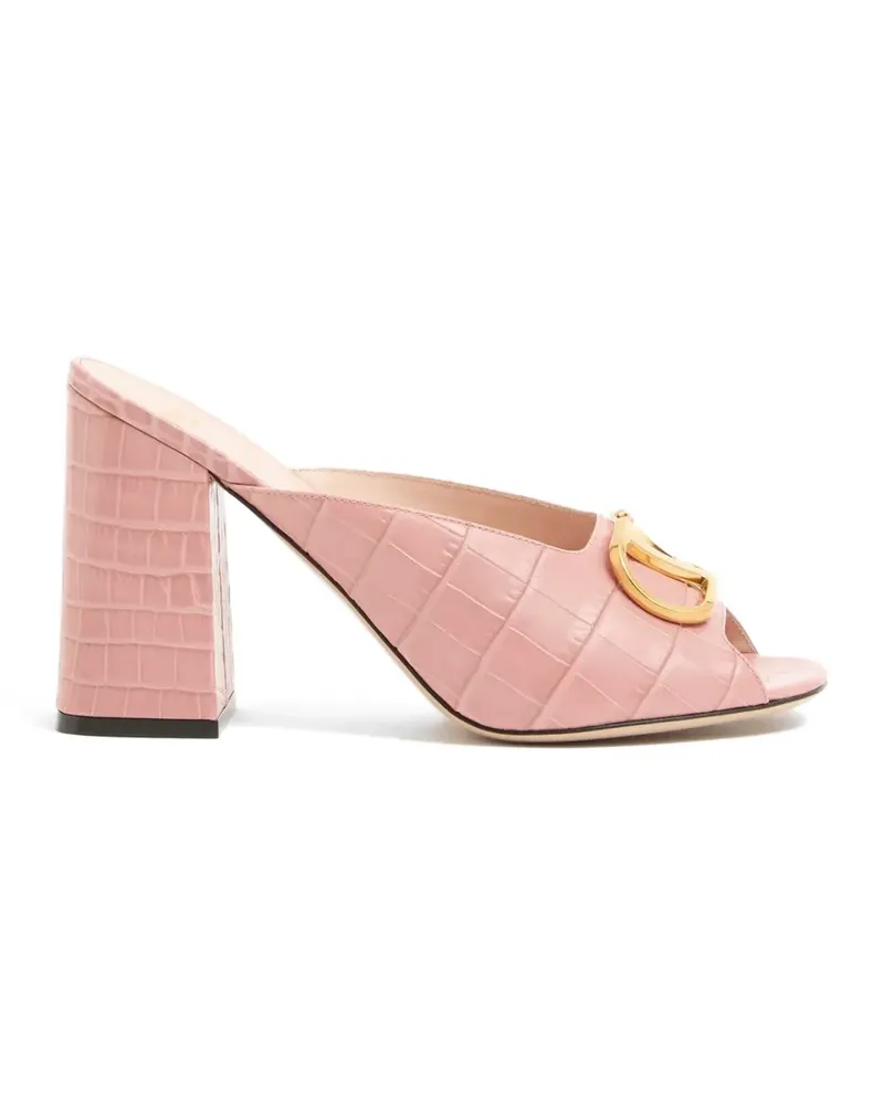 Valentino Garavani VLogo Sandalen mit Kroko-Effekt - Rosa Rosa