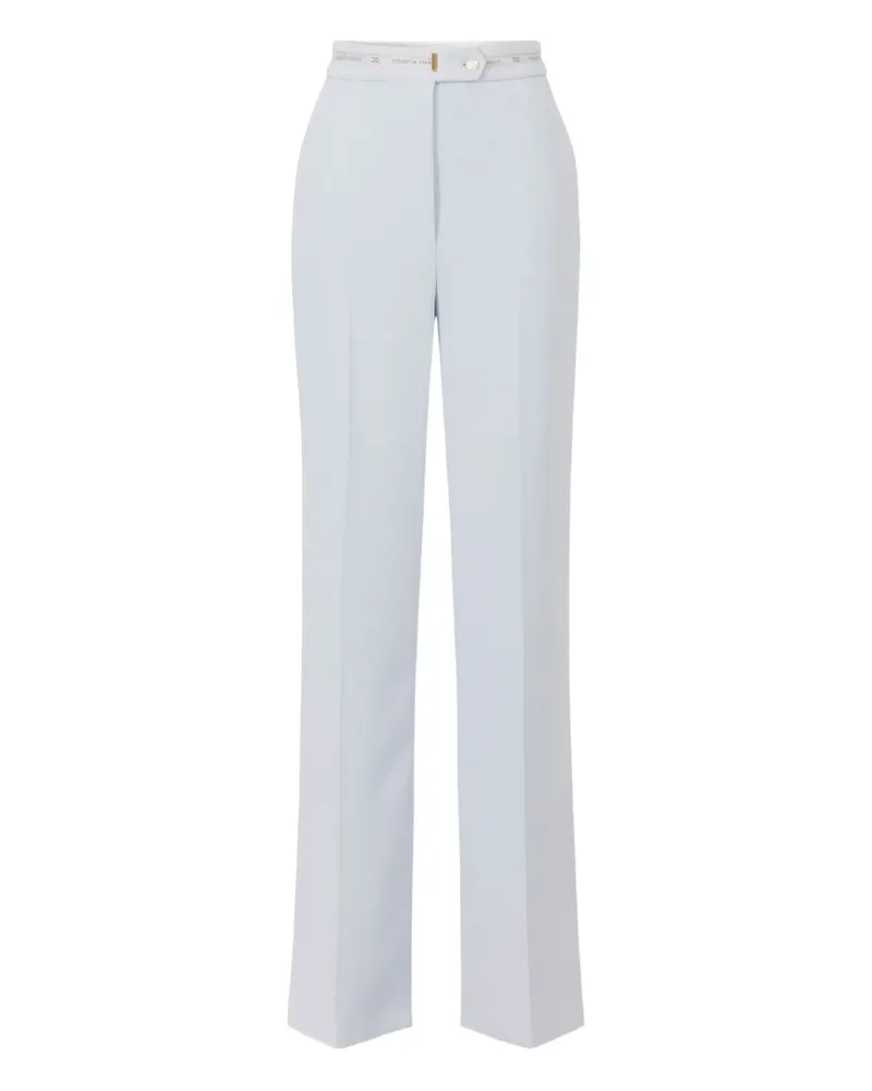 Elisabetta Franchi Hose mit Logo-Band - Weiß Weiß