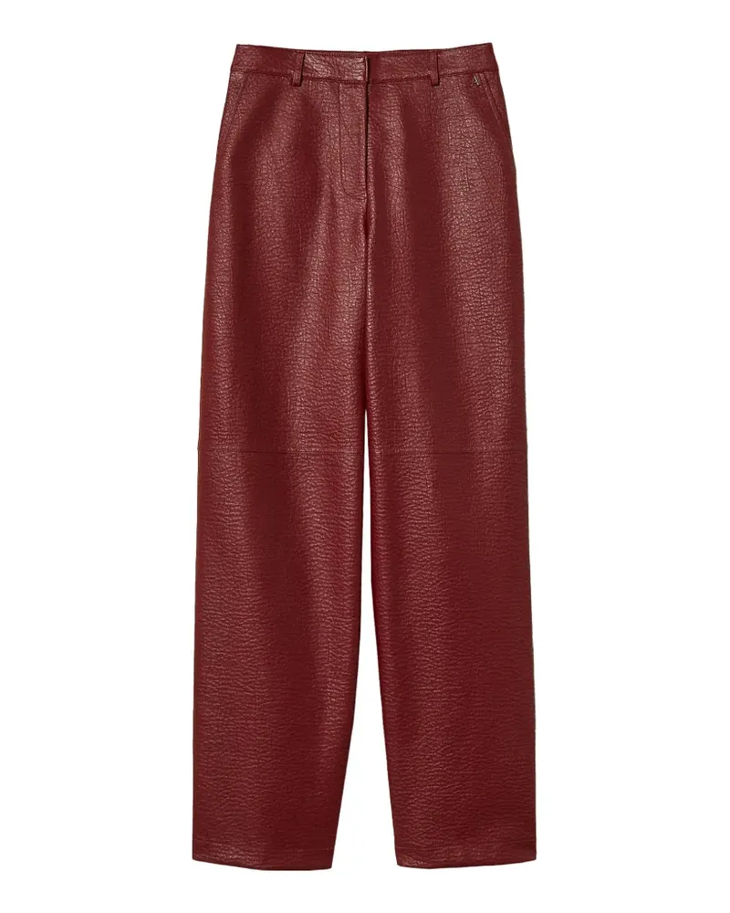 Twin-Set wide faux leather trousers - Rot Rot