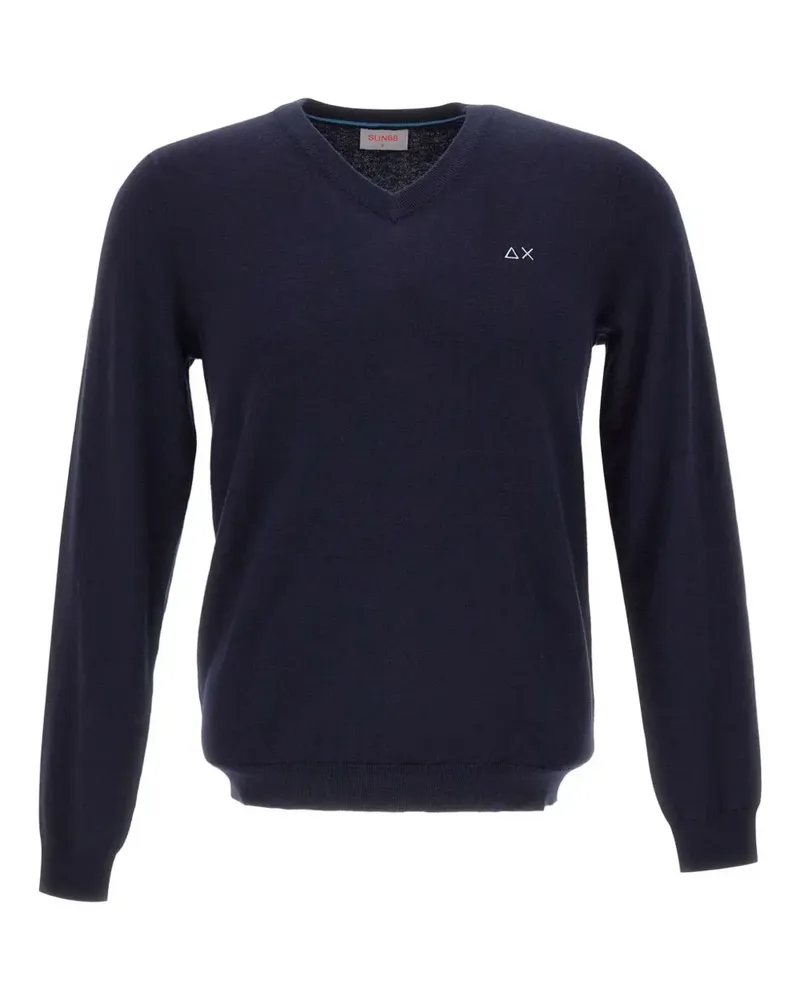 Sun68 Pullover mit V-Ausschnitt - Blau Blau