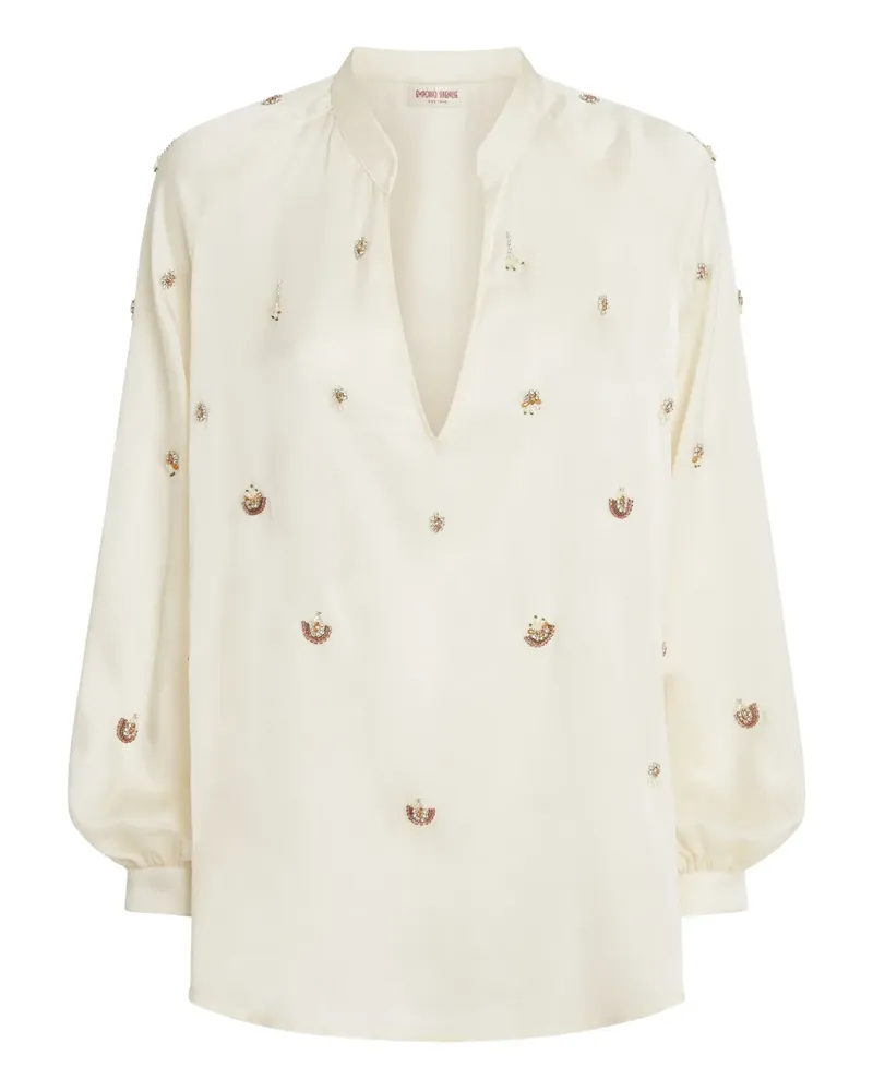 Emporio Sirenuse Bluse mit Stickerei - Nude Nude
