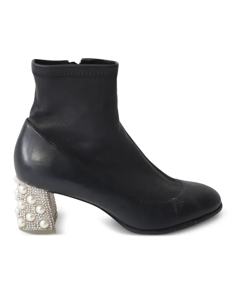 Sophia Webster pearl-embellished heel ankle boots - Schwarz Schwarz