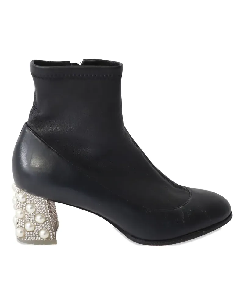 Sophia Webster pearl-embellished heel ankle boots - Schwarz Schwarz
