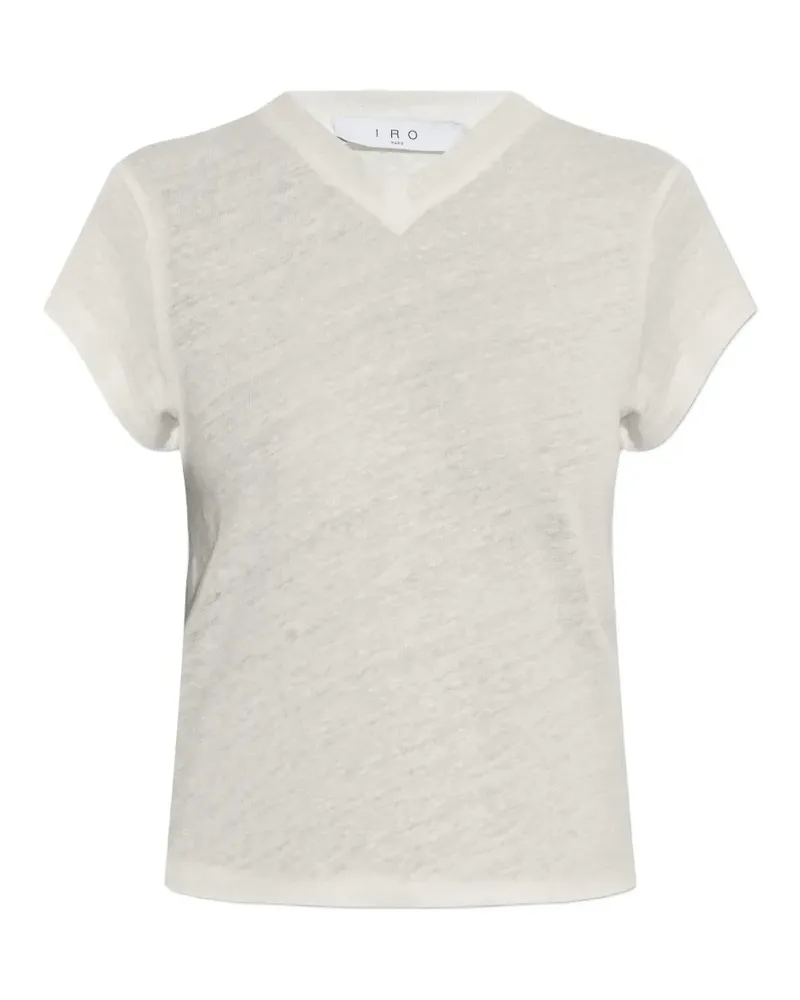 IRO V-neck linen T-shirt - Nude Nude
