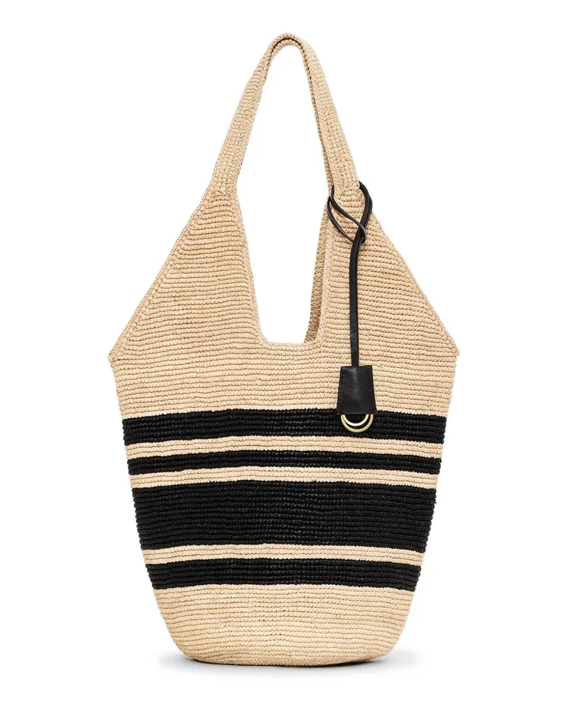 Anine Bing Stripes Tote Bag aus Leder - Nude Nude