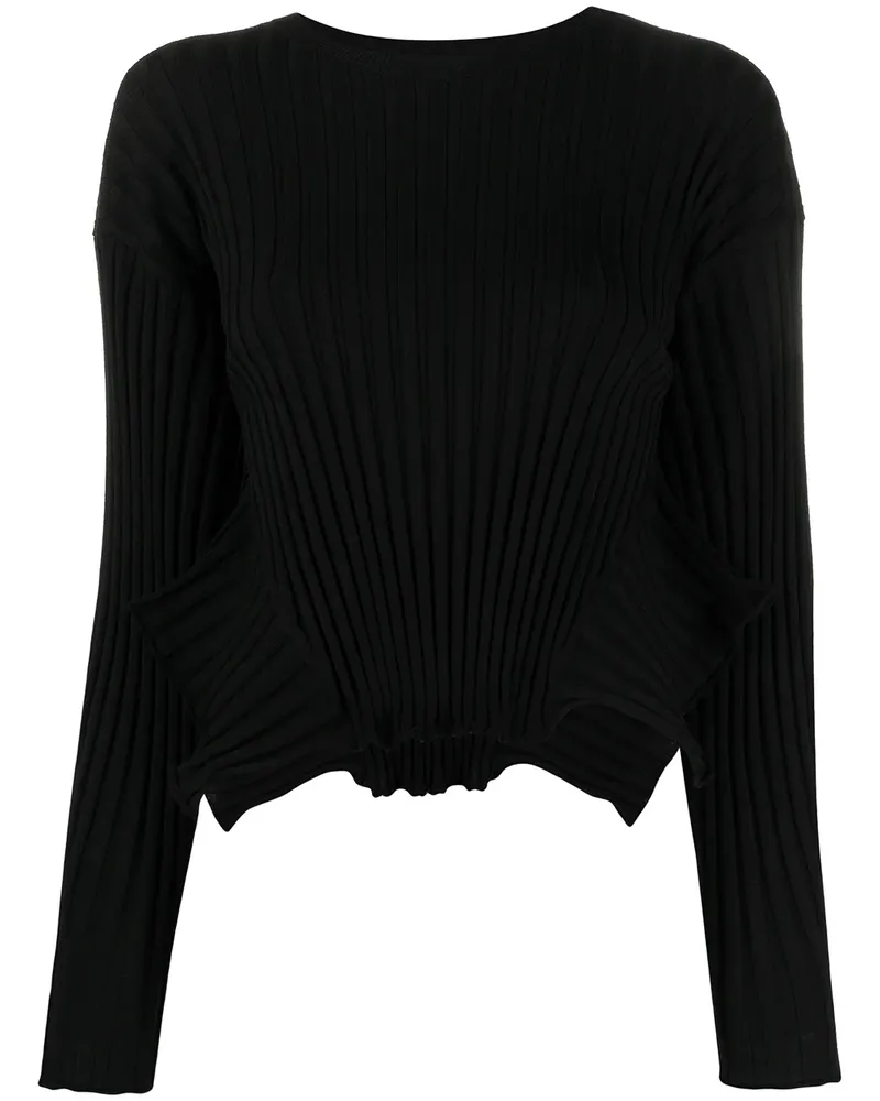 Stella McCartney Gerippter Cropped-Pullover - Schwarz Schwarz