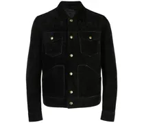 Westernjacke aus Wildleder - Schwarz
