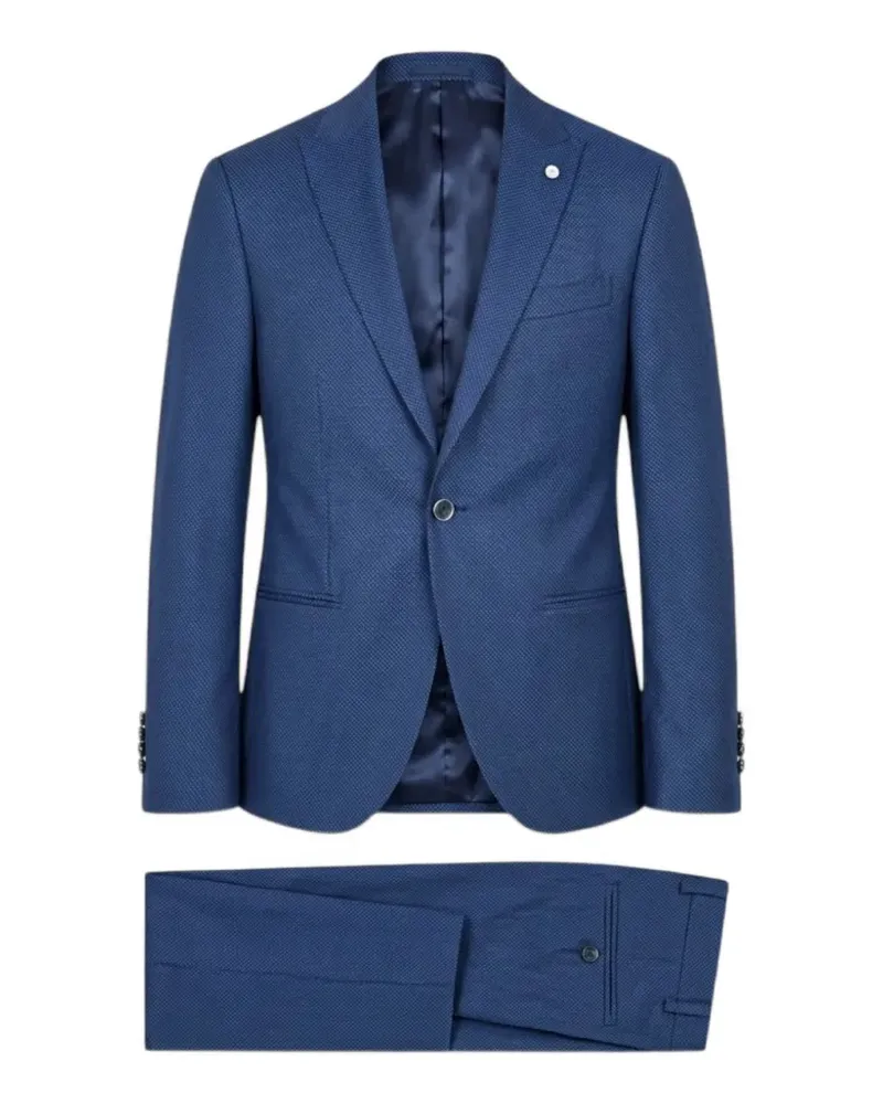 Luigi Bianchi Mantova Strukturierter Anzug - Blau Blau