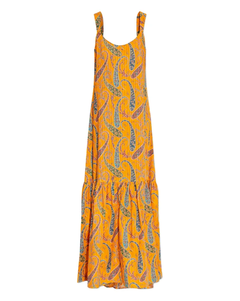 Etro paisley-pattern ruffled maxi dress - Orange Orange