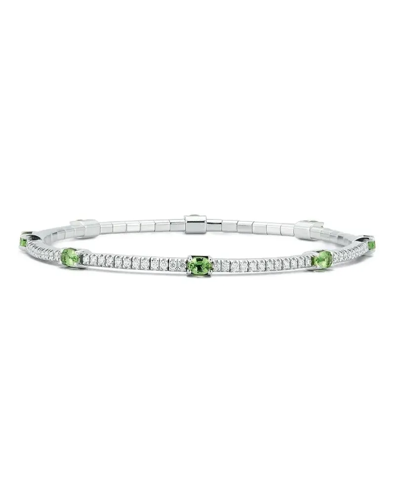 Roberto Demeglio tsavorite diamond extensible stretch bracelet - Silber Silber