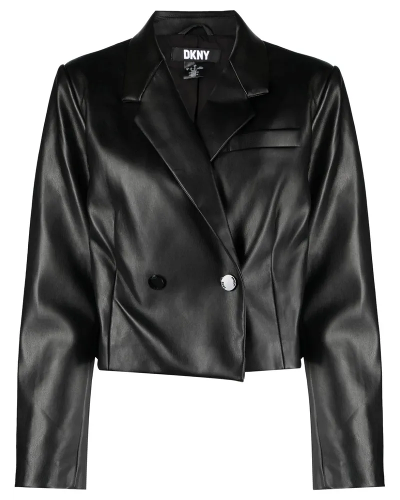 DKNY Blazer aus Faux-Leder Schwarz