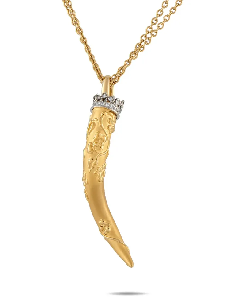 Carrera Y Carrera diamond horn-pendant necklace - Gold Gold