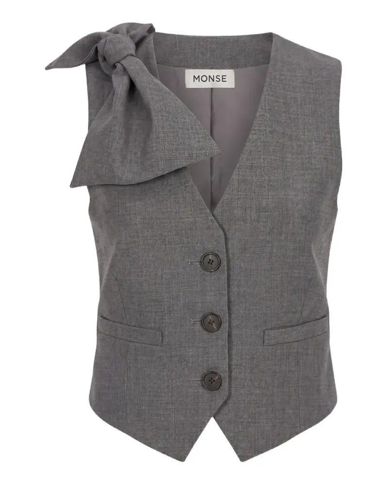 Monse bow-detail cropped vest - Grau Grau