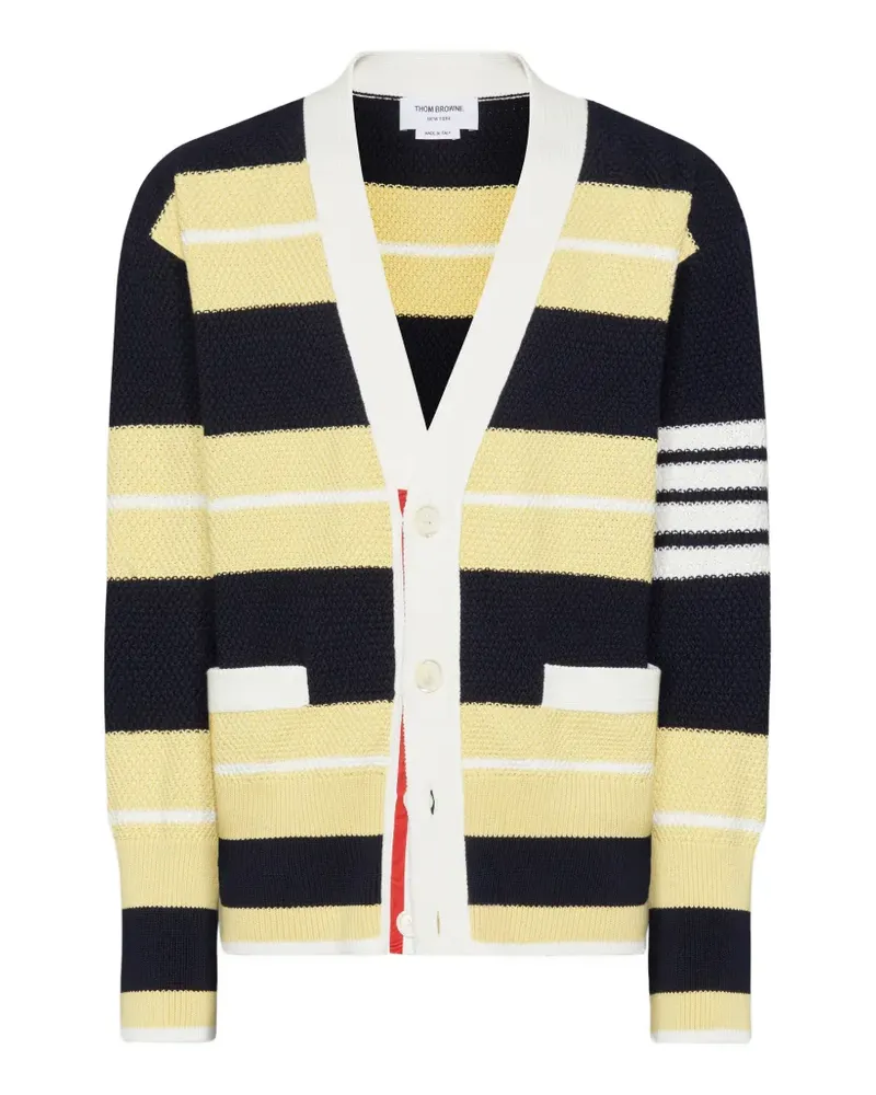 Thom Browne Seed Stitch Bar cardigan - Blau Blau