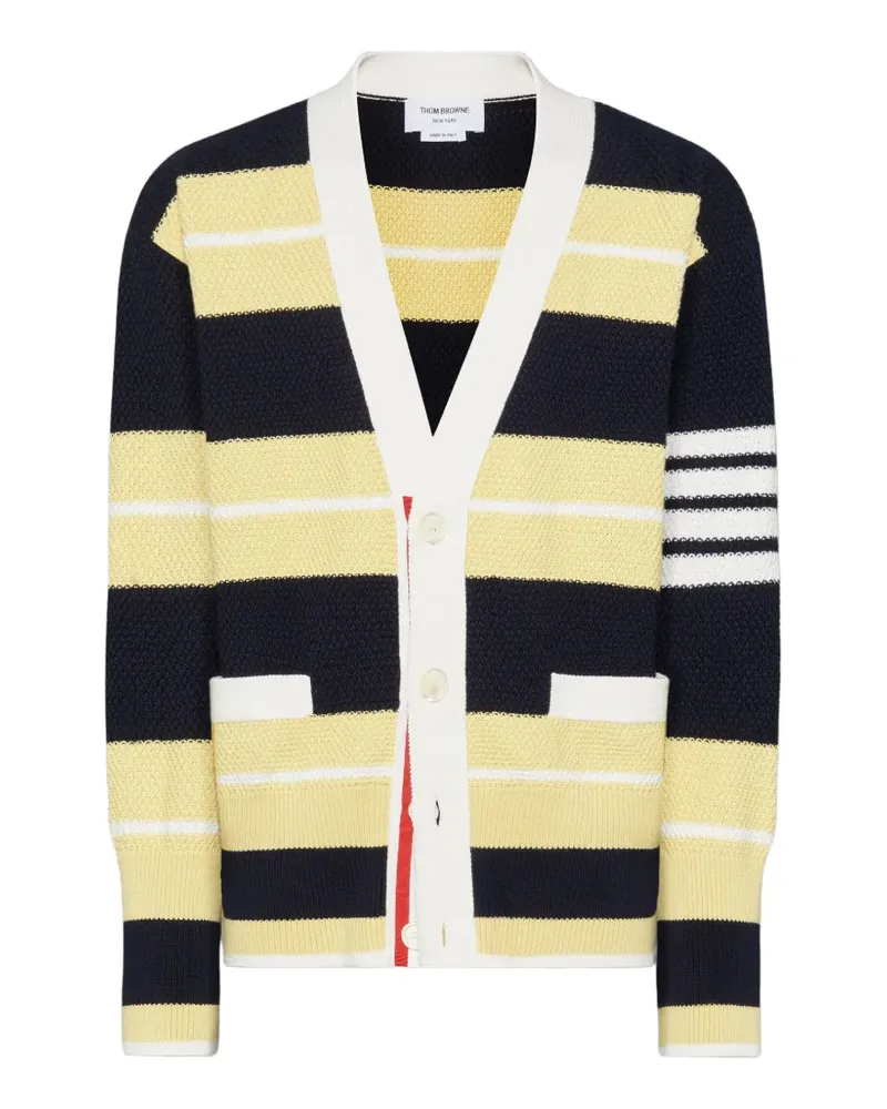 Thom Browne Seed Stitch Bar Cardigan - Blau Blau