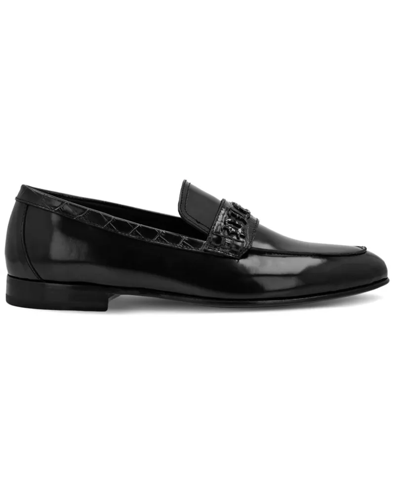 Philipp Plein Loafer mit Logo-Schild - Schwarz Schwarz