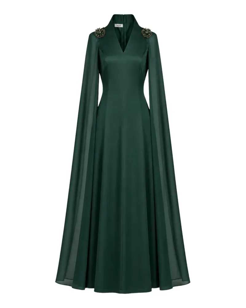 Baruni Diala embellished cape-sleeve maxi dress - Grün Grün