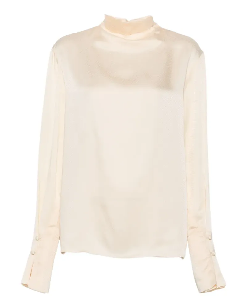 ANDAMANE Rückenfreie Bluse mit Stehkragen - Nude Nude