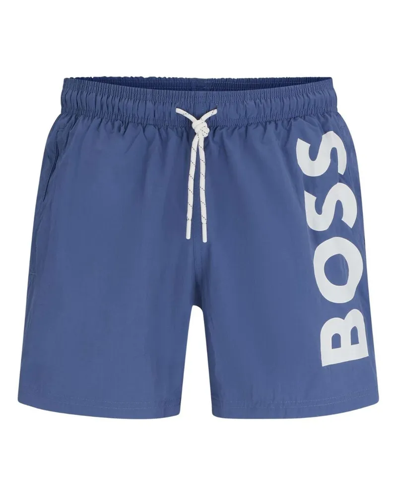 HUGO BOSS Badeshorts mit Logo-Print - Blau Blau