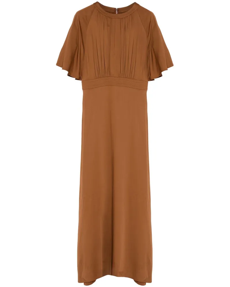 Yves Salomon Kleid mit Gürtel - Braun Braun