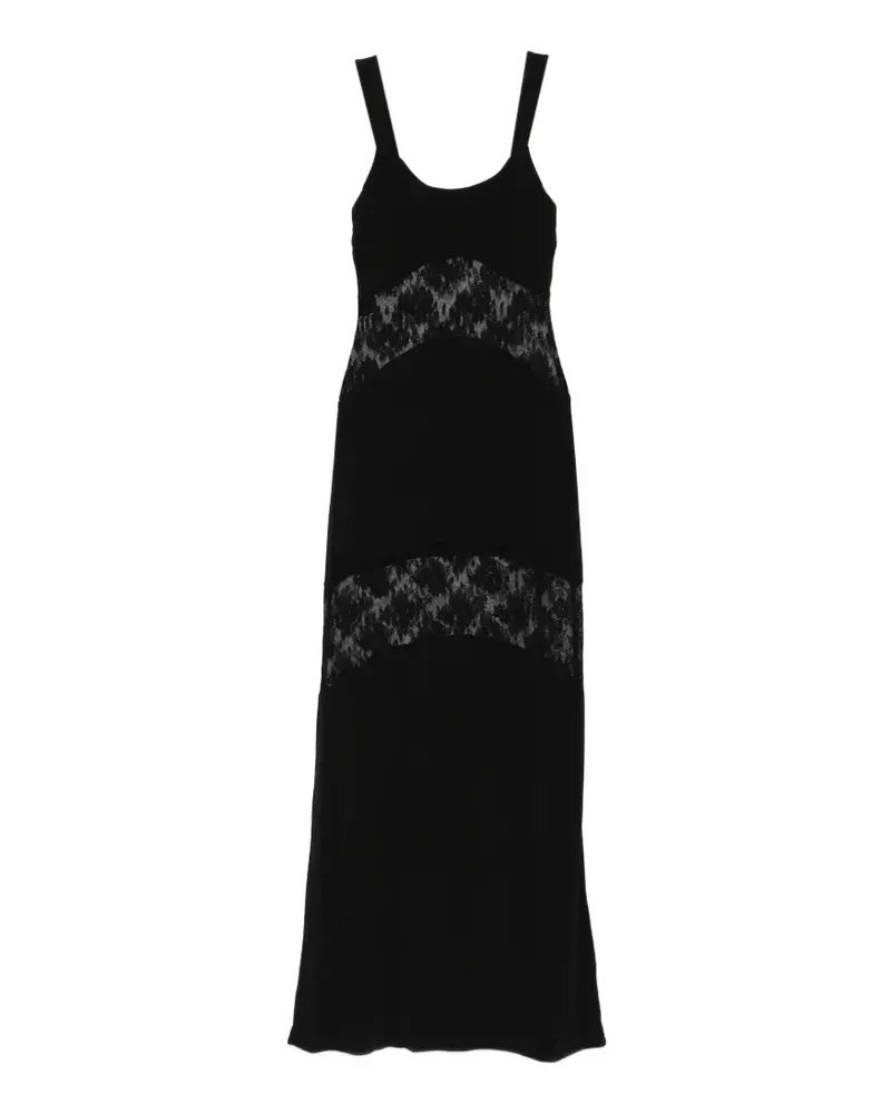 Aniye By Norah lace-panelled floral-pattern maxi dress - Schwarz Schwarz