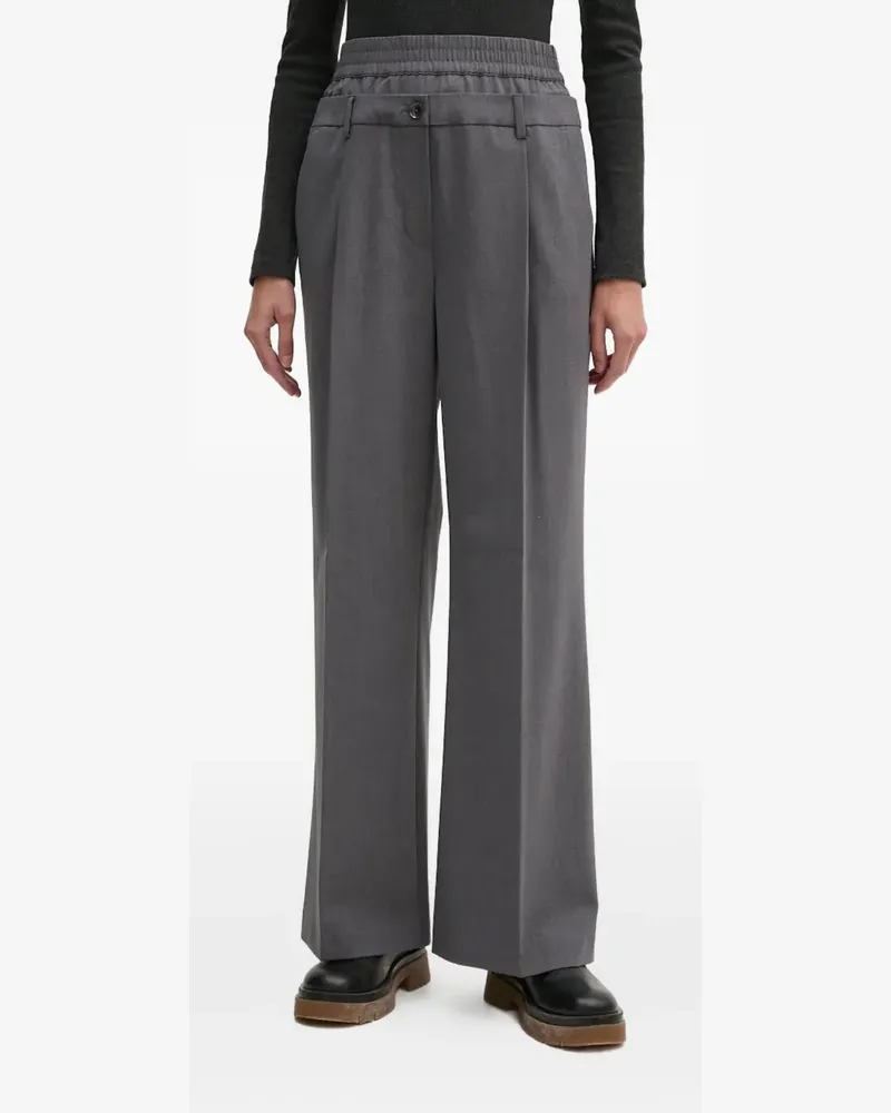 Sisley Hose mit Bundfalten - Grau Grau