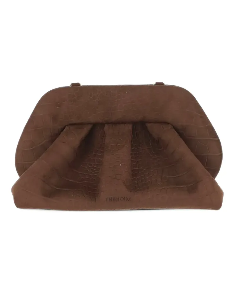 THEMOIRÈ Clutch mit Kroko-Optik - Braun Braun