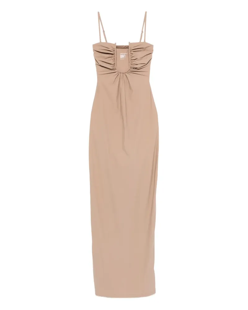 Christopher Esber ruched midi dress - Nude Nude