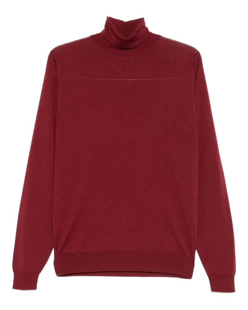 John Smedley Klassischer Merinopullover - Rot Rot