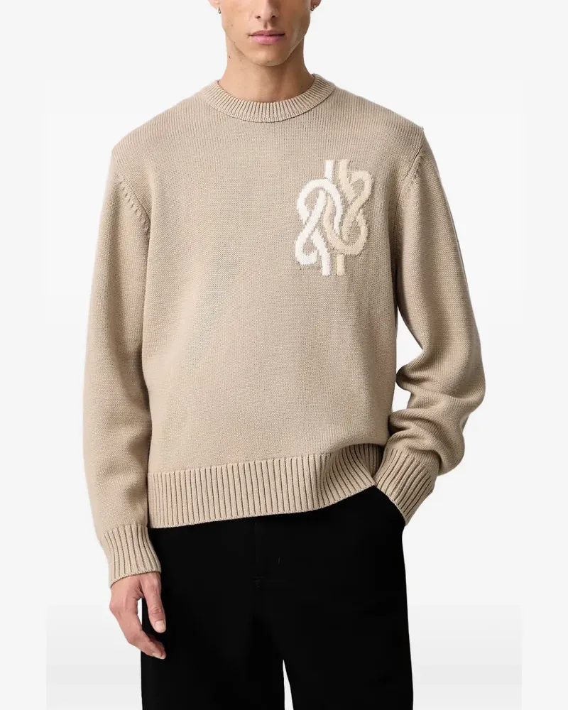 Filling Pieces logo-embroidered sweater - Nude Nude