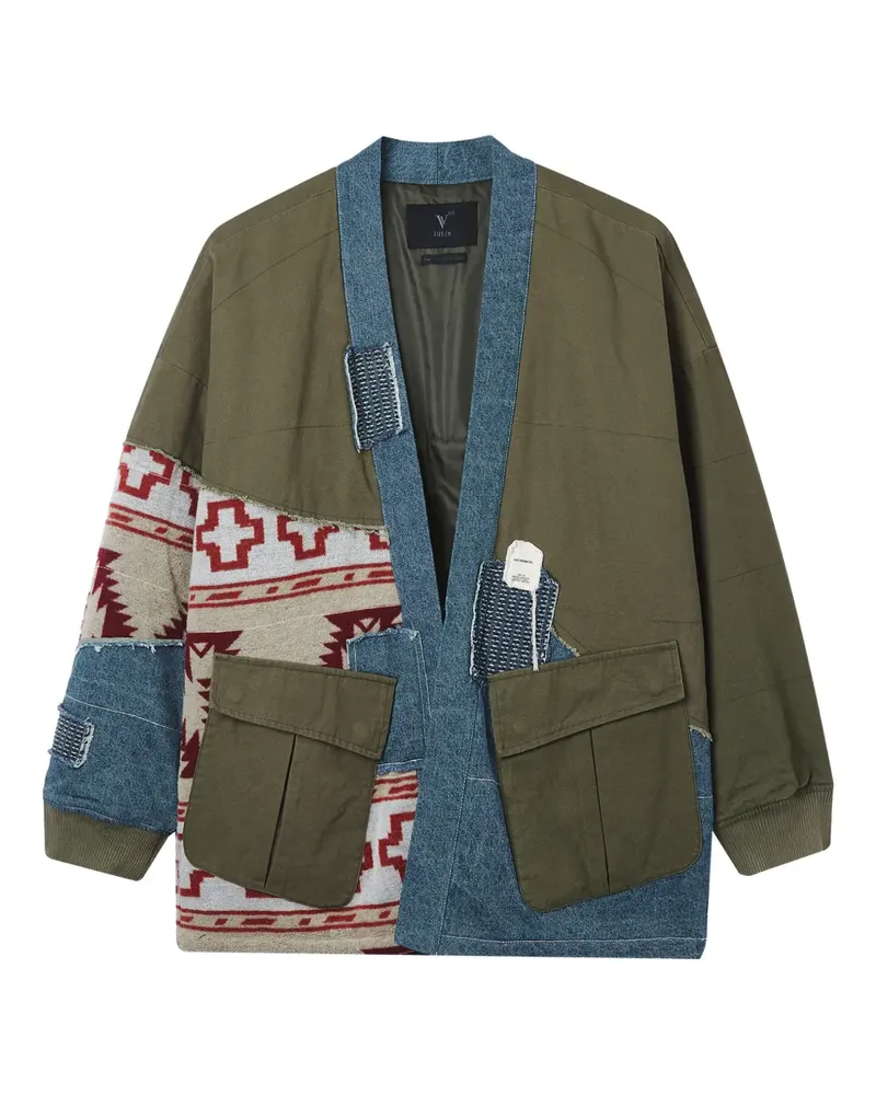 FIVE CM Jacke mit Logo-Patch - Grün Grün