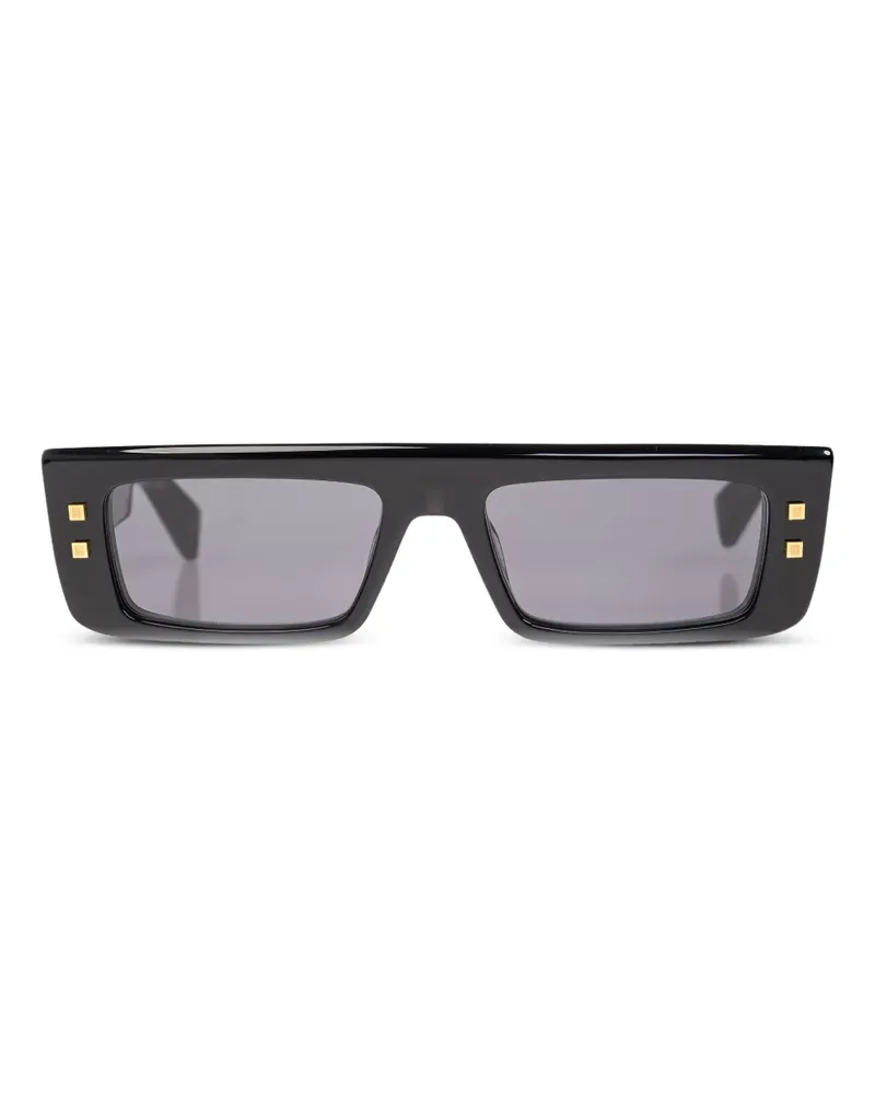 Balmain Sonnenbrille mit eckigem Gestell - Schwarz Schwarz