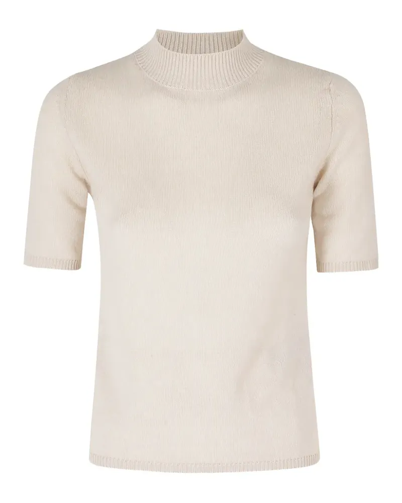 Eleventy high-neck short-sleeve sweater - Nude Nude