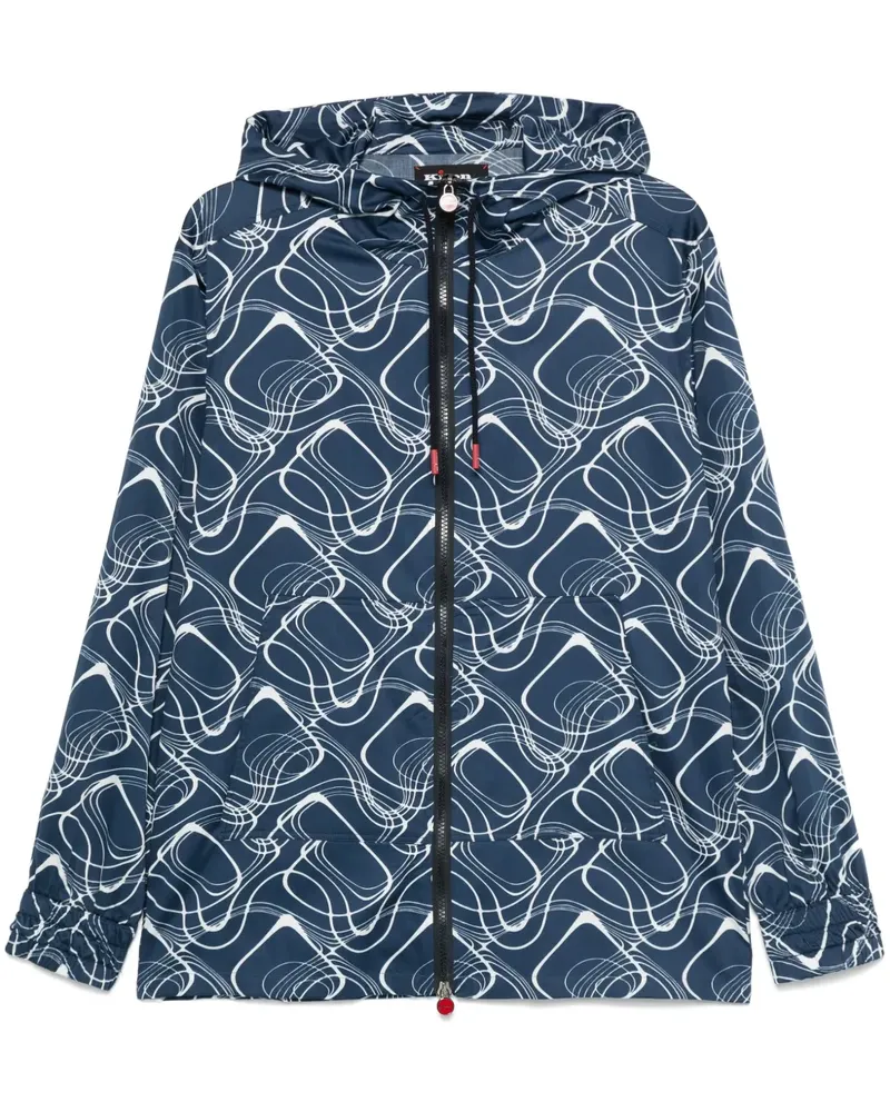 Kiton Kapuzenjacke mit grafischem Print - Blau Blau